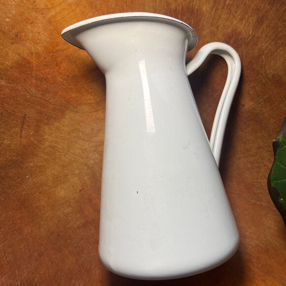 White Farmhouse Ceramic Pitcher - Picture 2 of 9